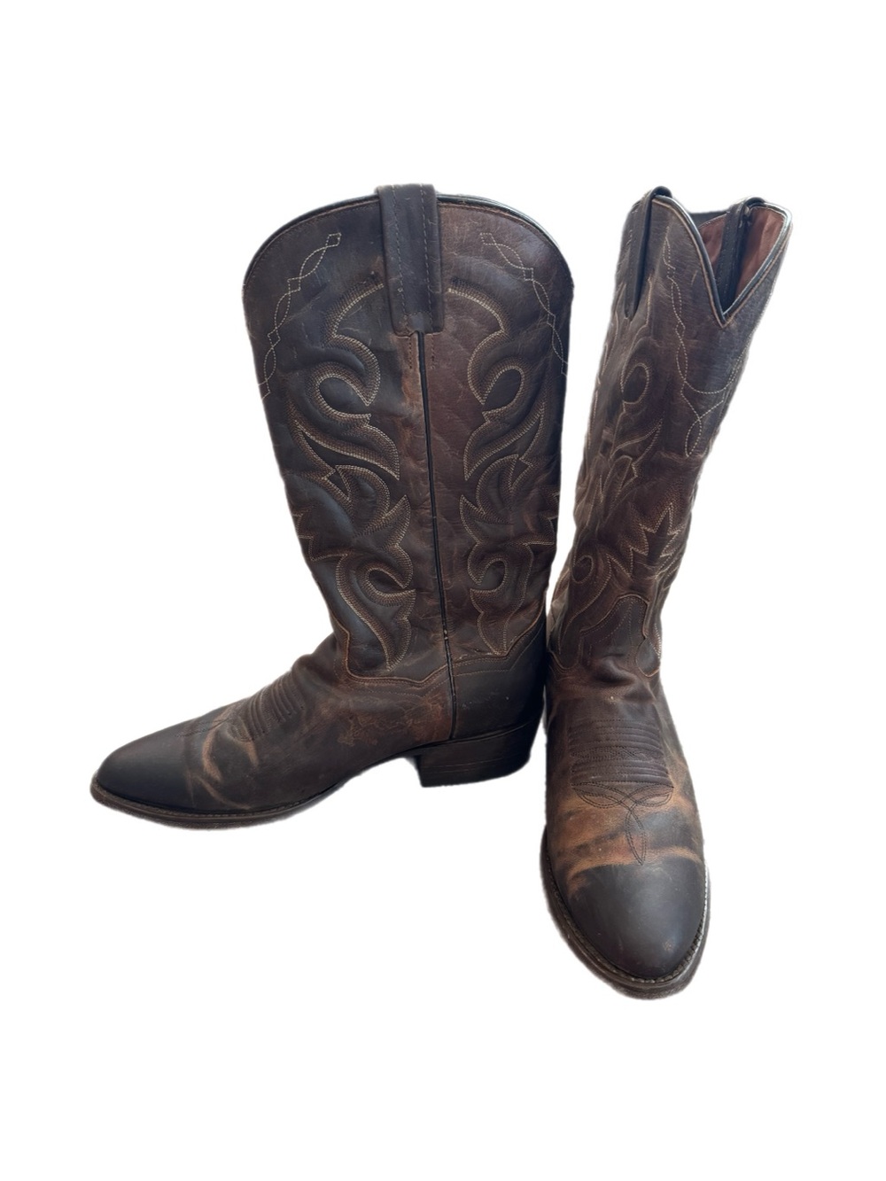 Men’s Dan Post Classic Brown Leather Cowboy Boots - size 9.5